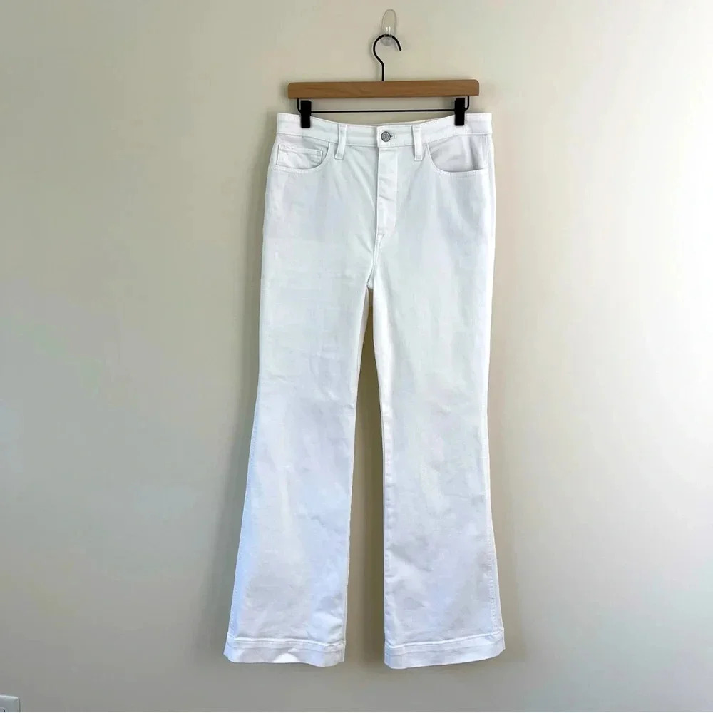 Talbots High Rise Flare Jeans - White summer denim work wear Size 10 - Picture 4 of 11